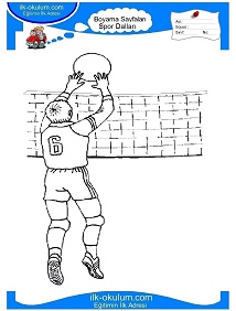 Çocuklar İçin Voleybol Boyama Sayfaları 